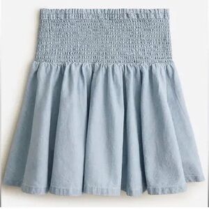 NWT J. Crew Light Blue Smocked Denim Skirt or Top Sz Tall Small